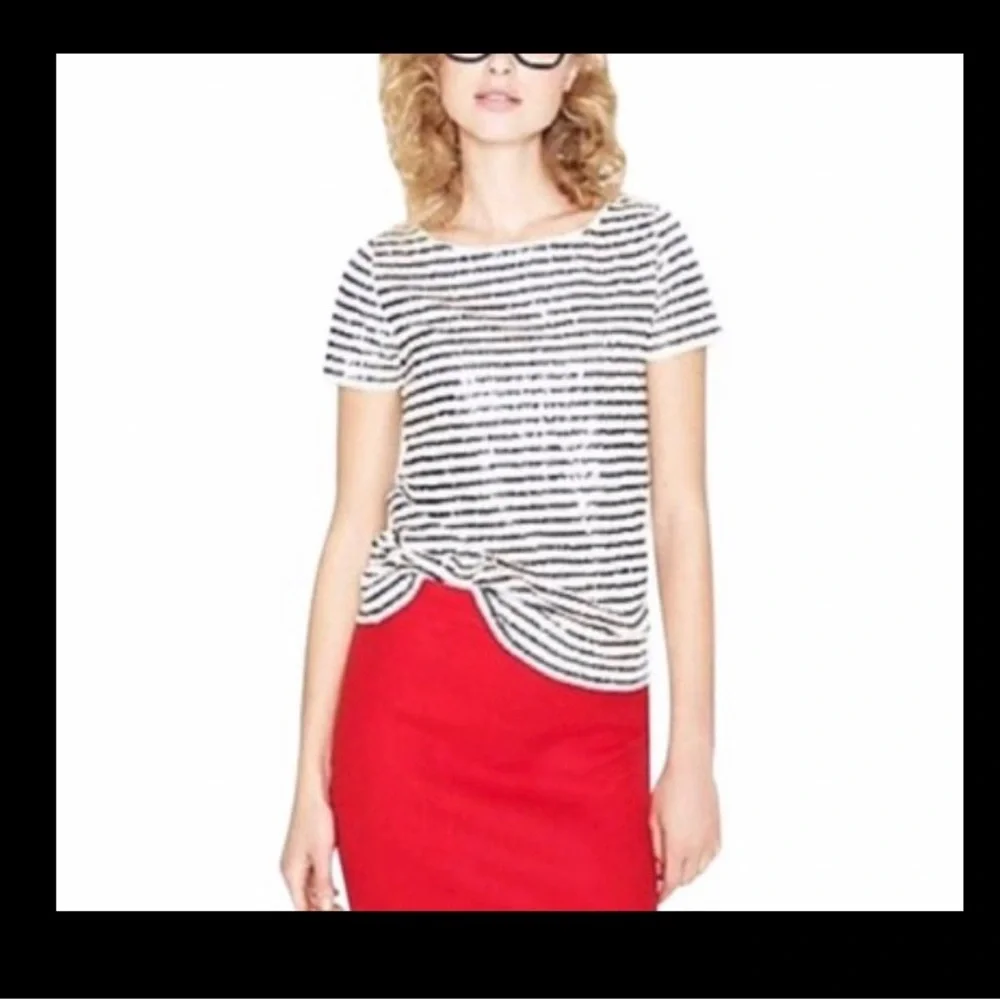 JCrew sequence Striped Black and White Women's Top